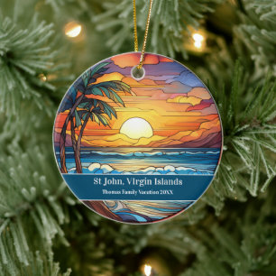 St John Beach Vacation Ceramic Ornament