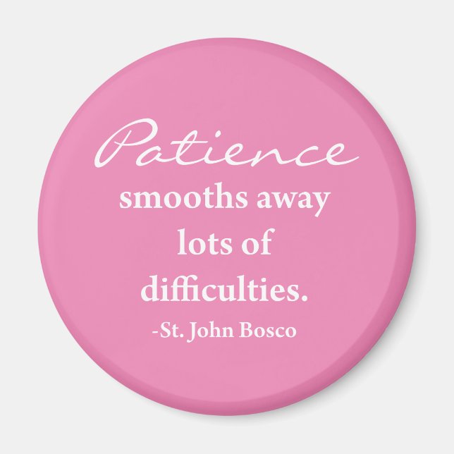 St. John Bosco Inspirational Phrase Magnet - Pink (Front)
