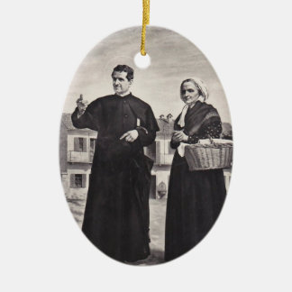 St. John Bosco with Mother Ceramic Ornament