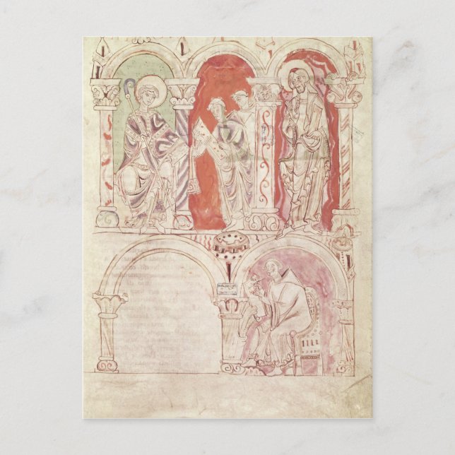 St. John Cassian writing and monks offering Postcard (Front)