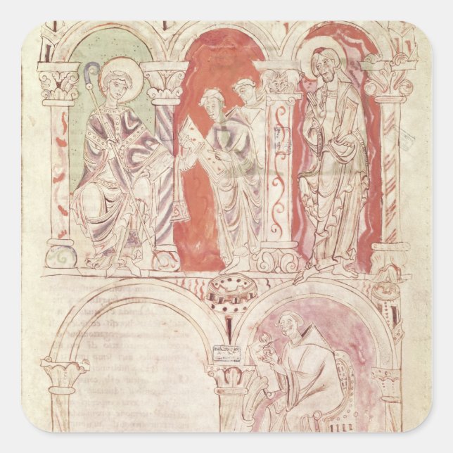 St. John Cassian writing and monks offering Square Sticker (Front)