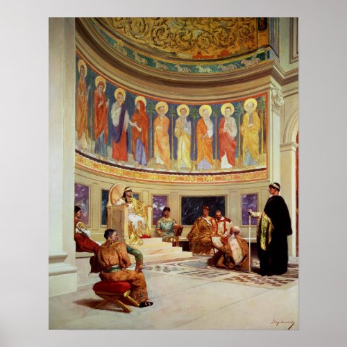 St John Chrysostom  exiled by Empress Eudoxia Poster