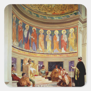 St John Chrysostom exiled by Empress Eudoxia Square Sticker
