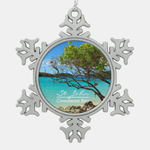 St. John Cinnamon Bay Pewter Snowflake Ornament