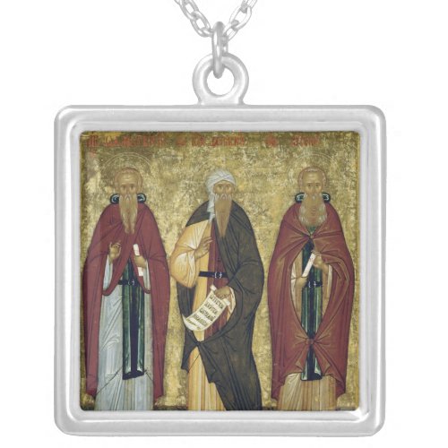 St John Climacus  St John of Damascus Silver Plated Necklace