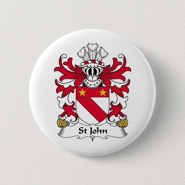 St John Family Crest Pinback Button (Front)