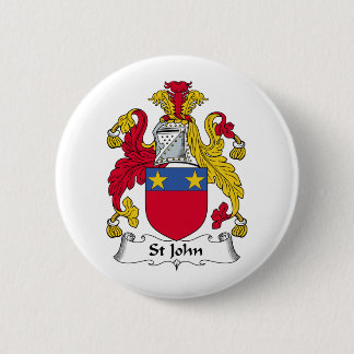 St John Family Crest Pinback Button