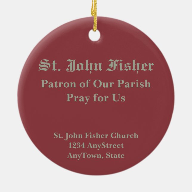 St. John Fisher (SAU 025) Circular Ceramic Ornament (Back)