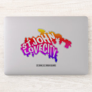 St. John, Love City, U.S. Virgin Islands   Color Sticker