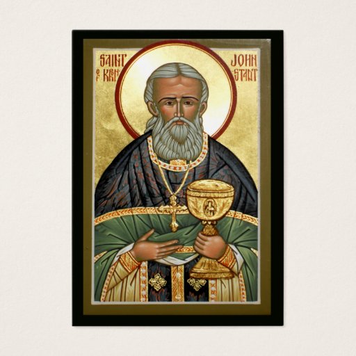 Customizable St. John of Kronstadt Mini Prayer Card Business Card