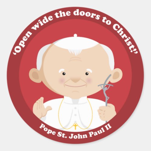 St John Paul II Classic Round Sticker