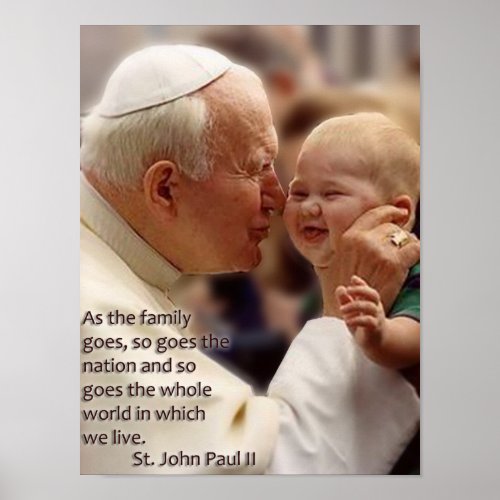 St John Paul II on The Family Poster