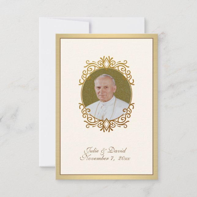 St. John Paul II Wedding Favor Holy Cards  (Front)