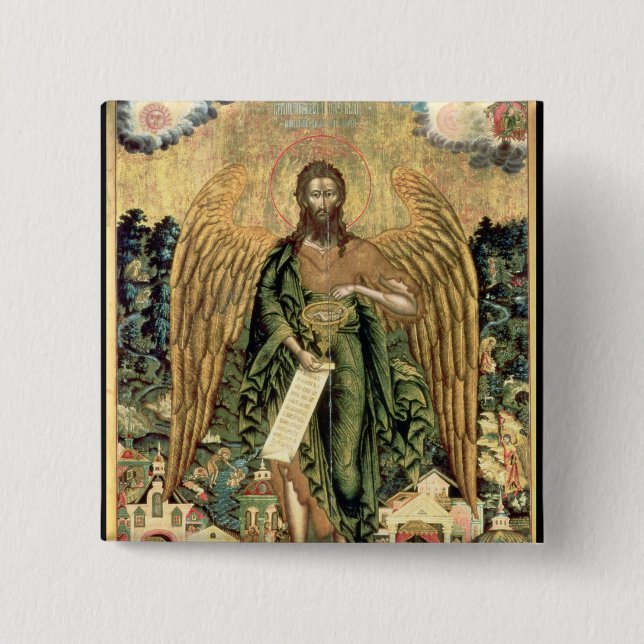 St. John the Baptist, Angel of the Wilderness Pinback Button (Front)