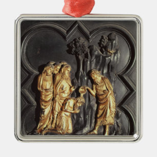 St. John the Baptist baptising in the River Metal Ornament