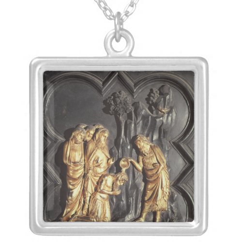 St John the Baptist baptising in the River Silver Plated Necklace