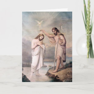 St John the Baptist Baptizing Jesus Jordan River Card