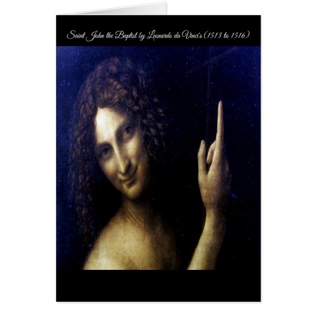 St John the Baptist by Leonardo da Vinci's Cards (Front)