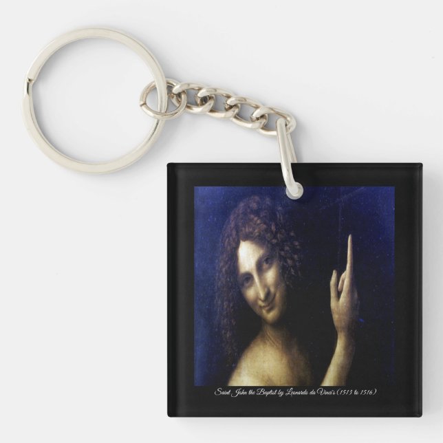 St John the Baptist by Leonardo da Vinci's Keychain (Front)