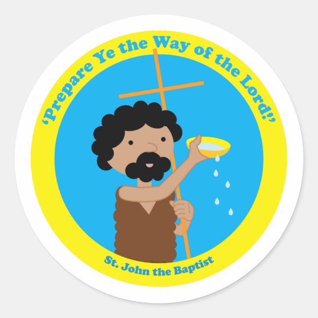 St. John the Baptist Classic Round Sticker (Front)