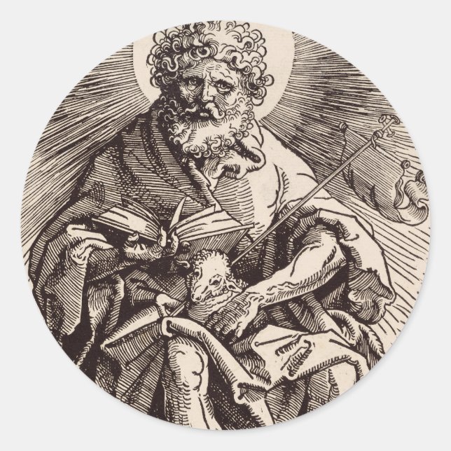 St. John the Baptist Holding the Lamb  Classic Round Sticker (Front)