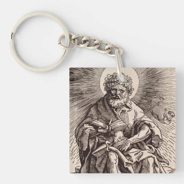St. John the Baptist Holding the Lamb  Keychain (Front)