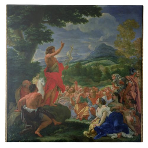 St John the Baptist Preaching painted before 169 Tile