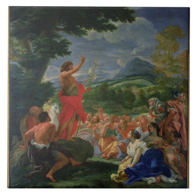 St. John the Baptist Preaching, painted before 169 Tile (Front)