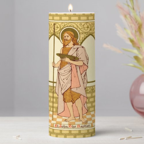 St John the Baptist RLS 06 3x8 Pillar Candle