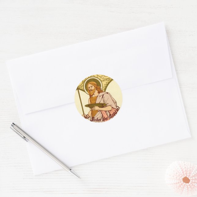 St. John the Baptist (RLS 06) Classic Round Sticker (Envelope)