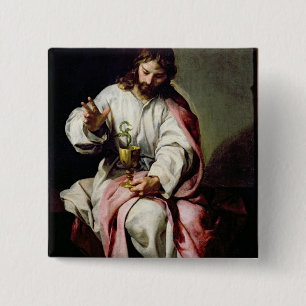 St. John the Evangelist and the Poisoned Cup Pinback Button