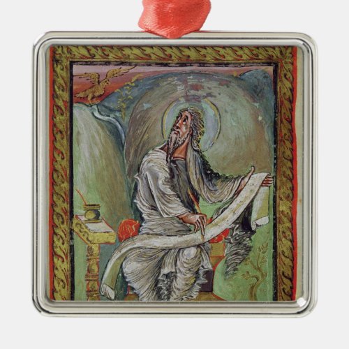 St John the Evangelist from the Ebbo Gospels Metal Ornament