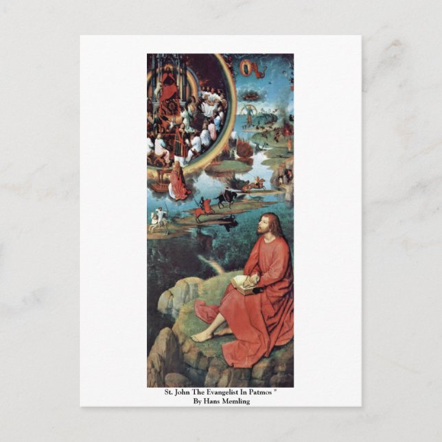 St. John The Evangelist In Patmos By Hans Memling Postcard (Front)