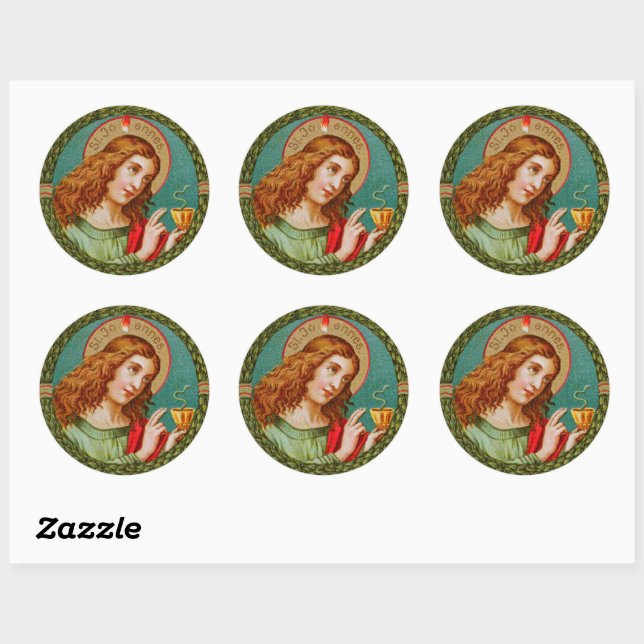 St. John the Evangelist (JMAS 06) Classic Round Sticker (Sheet)