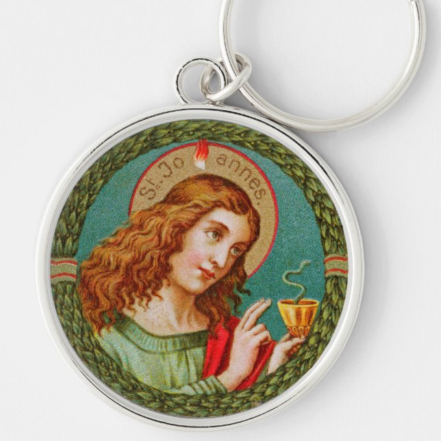 St. John the Evangelist (JMAS 06) Round Metal Keychain (Front)
