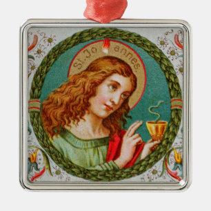 St. John the Evangelist (JMAS 06) Square Metal Ornament