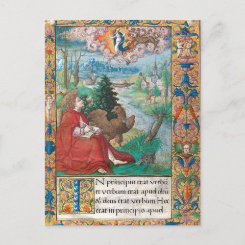 St John the Evangelist _ Medieval Manuscript Postcard