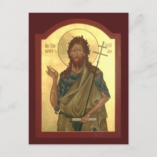 St John the Forerunner and Baptist Prayer Card