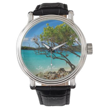 St. John Usvi Cinnamon Bay Tropical Wrist Watch by xgdesignsnyc at Zazzle