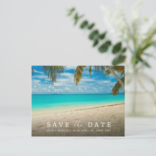 St John USVI Destination Wedding Save the Date Announcement Postcard