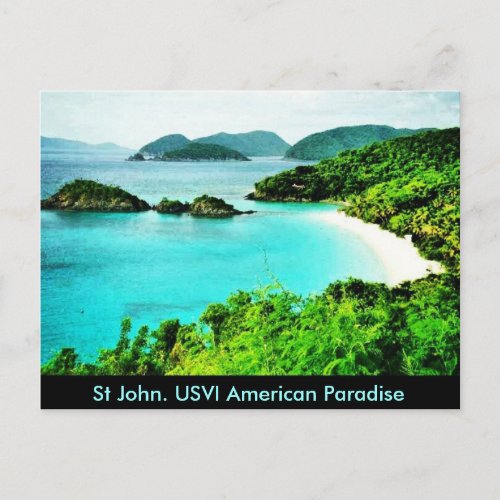 St John usvi Trunk Bay American Paradise postcard