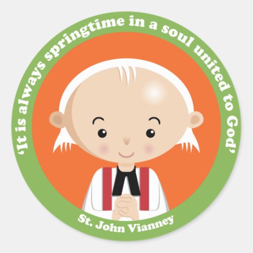 St John Vianney Classic Round Sticker