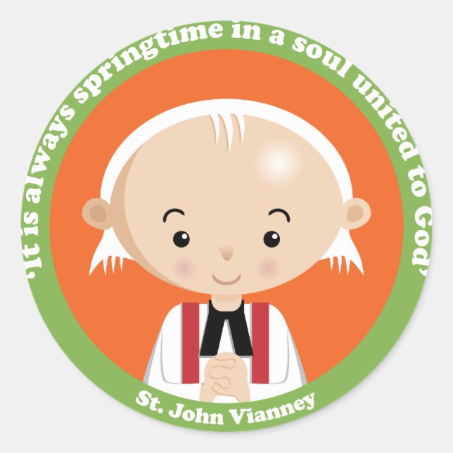St. John Vianney Classic Round Sticker (Front)