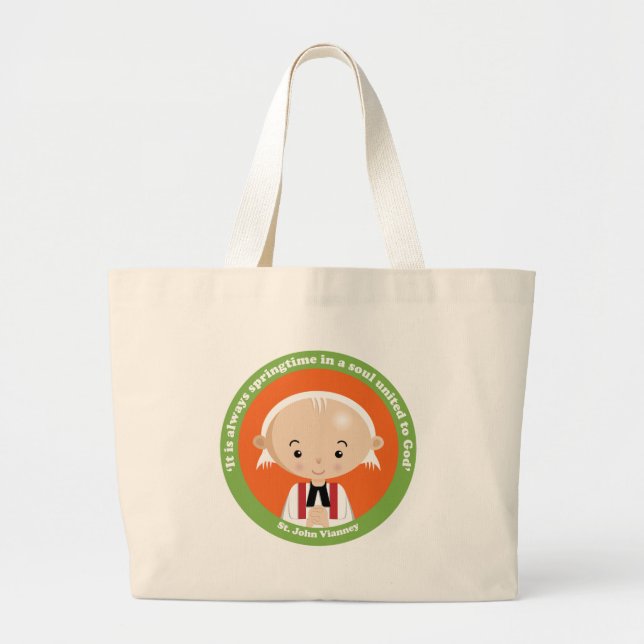 St. John Vianney Large Tote Bag (Front)