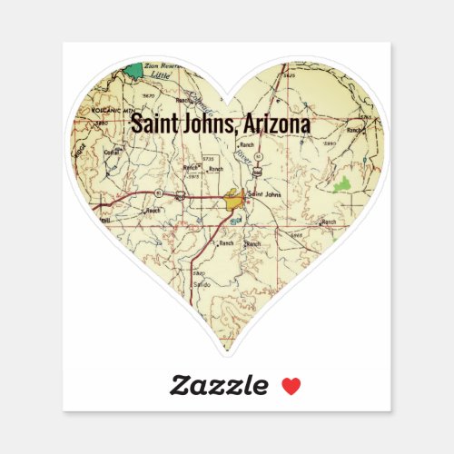 St Johns AZ Topo Map Sticker