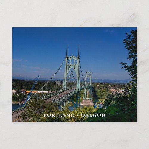 St Johns Bridge Portland Oregon Postcard