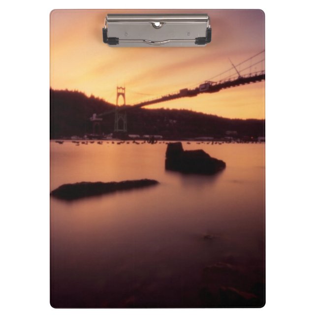 St Johns Bridge Sunset Clipboard (Front)