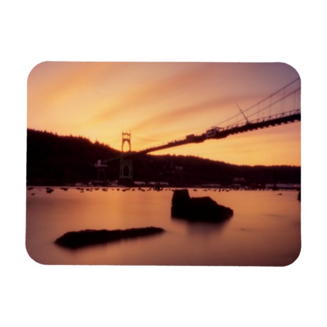 St Johns Bridge Sunset Magnet (Horizontal)