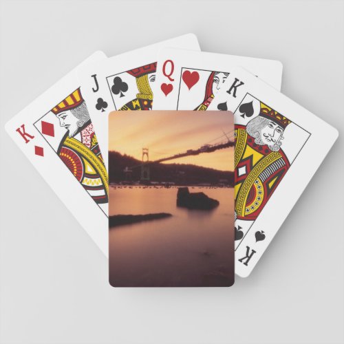 St Johns Bridge Sunset Playing Cards