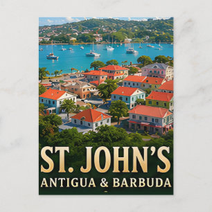 St. John's Caribbean Harbor and Island Charm Postcard